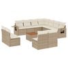 vidaXL 12 pcs conjunto de sof&aacute;s p/ jardim com almofad&otilde;es vime PE bege