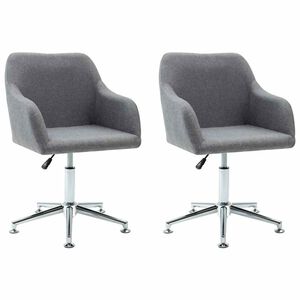 vidaXL Cadeiras de jantar girat&oacute;rias 2 pcs tecido cinzento-claro