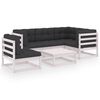 vidaXL 6 pcs conjunto lounge de jardim com almofad&otilde;es pinho maci&ccedil;o
