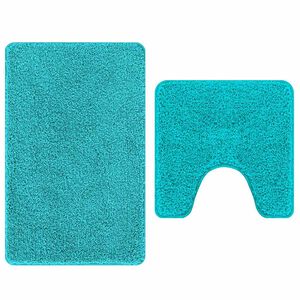vidaXL Conjunto de Tapetes de Banho Antiderrapantes 2 unid. Turquesa