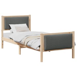 vidaXL Estrutura da Cama com cabeceira Cinza Escuro 75 x 190 cm tecido