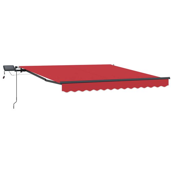 vidaXL Toldo Retr&aacute;til Manual Vermelho 300 x 250 cm tecido