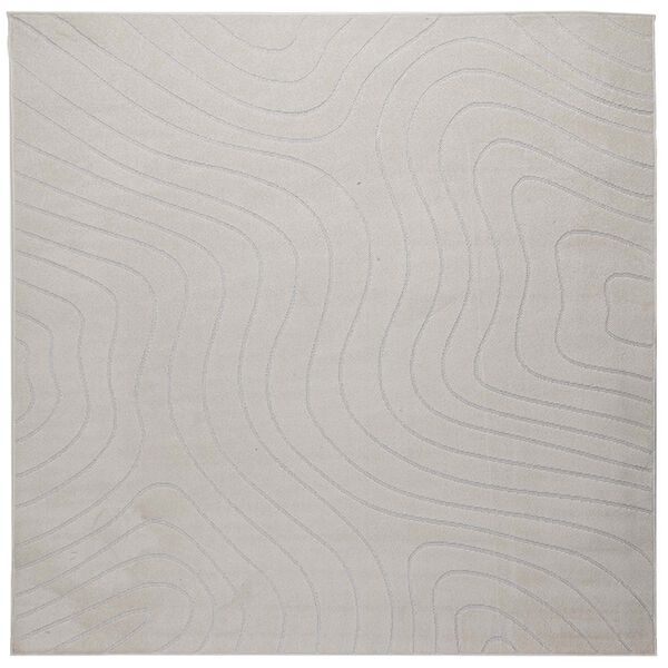 vidaXL Tapetes de &aacute;rea Quadrado HUARTE Creme 200 x 200 cm Poli&eacute;ster