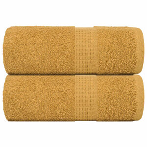 vidaXL Toalhas de rosto FROGN 2 pe&ccedil;as douradas 30x30 cm 360 g/m&sup2;