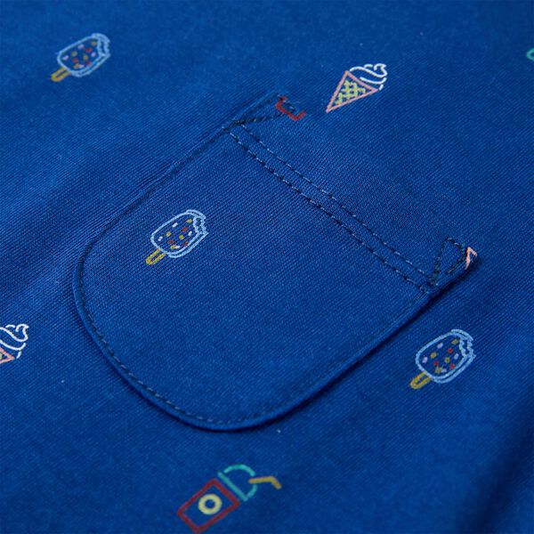 Camisola de manga cava para crian&ccedil;a azul-escuro 116