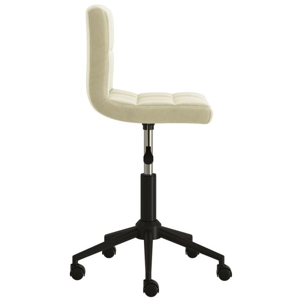 vidaXL Cadeira de jantar girat&oacute;ria veludo cor creme