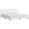 vidaXL Estrutura de cama sem colch&atilde;o Hvar couro artificial 200x200 cm branco