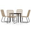 vidaXL 5 pcs conjunto de jantar para jardim cor de carvalho