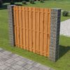 vidaXL Painel de veda&ccedil;&atilde;o jardim postes gabi&atilde;o 180x180 cm pinho