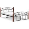 vidaXL Estrutura de cama 140x200cm metal/madeira carvalho maci&ccedil;a preto