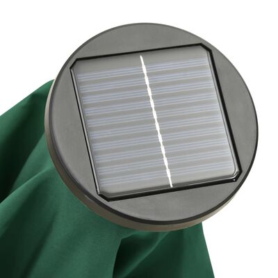 vidaXL Guarda-sol c/ luzes LED 200x211 cm alumínio verde