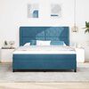 vidaXL Cama Box com colch&atilde;o Azul Escuro 200 x 180 cm Poli&eacute;ster