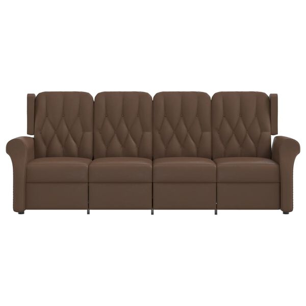 vidaXL Poltrona massagens 4 lug. reclin&aacute;vel castanho brilhante