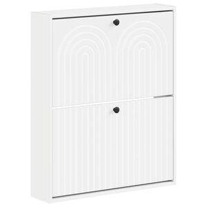 vidaXL Arm&aacute;rio de Sapatos de Parede ALKMAAR 71 x 17 x 86 cm Branco