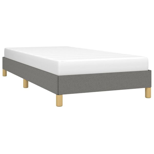 vidaXL Estrutura de cama sem colch&atilde;o 90x190 cm tecido cinzento-escuro