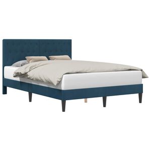 vidaXL Estrutura da Cama com cabeceira Azul 160 x 200 cm Veludo
