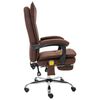 vidaXL Cadeira de escrit&oacute;rio c/ fun&ccedil;&atilde;o de massagem tecido castanho