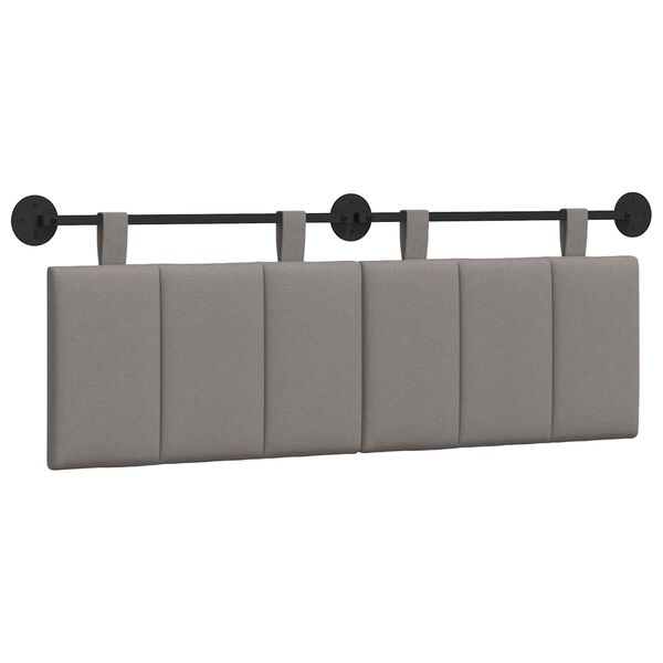 vidaXL Cabeceira Suspensa Cinzento-acastanhado 150 x 55 x 5 cm tecido