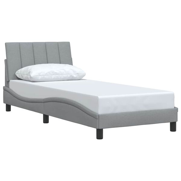 vidaXL Estrutura de cama sem colch&atilde;o Hanko 80x200 cm tecido cinzento-claro