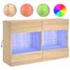 vidaXL M&oacute;vel parede p/ TV c/ luzes LED 98,5x30x60,5 cm carvalho sonoma