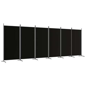 vidaXL Divis&oacute;ria de quarto com 6 pain&eacute;is 520x180 cm tecido preto