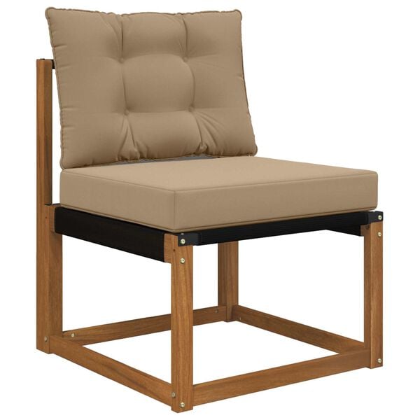 vidaXL Almofada para Sof&aacute; Externo 2 pcs Cinzento-acastanhado Poli&eacute;ster