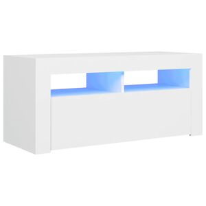 vidaXL M&oacute;vel de TV com luzes LED 90x35x40 cm branco