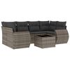 vidaXL 7 pcs conjunto sof&aacute;s p/ jardim c/ almofad&otilde;es vime PE cinzento
