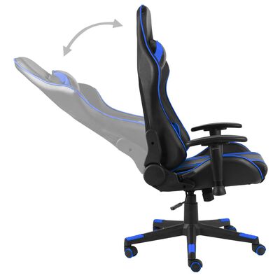 vidaXL Cadeira de gaming giratória PVC azul