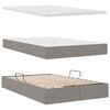 vidaXL Cama com arruma&ccedil;&atilde;o e colch&atilde;o Cinzento-acastanhado 120 x 190 cm