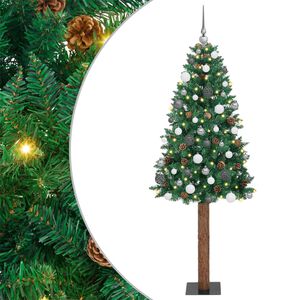 vidaXL &Aacute;rvore de Natal Slim com 300 LEDs com suporte Verde 180 cm