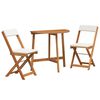 vidaXL Conjunto bistro 3 unid. &Oacute;leo Natural Madeira S&oacute;lida de Ac&aacute;cia