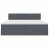 vidaXL Cama com Armazenamento com colch&atilde;o Cinza Escuro 100 x 200 cm