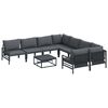 vidaXL Conjunto de Sof&aacute; de Jardim 9 unid. Preto A&ccedil;o