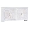 vidaXL Aparador artesanal branco 140x30x70 cm madeira de ac&aacute;cia maci&ccedil;a