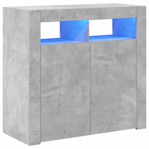 vidaXL Aparador com luzes LED 80x35x75 cm cinzento cimento