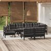 vidaXL 9 pcs conjunto lounge jardim c/ almofad&otilde;es pinho maci&ccedil;o preto