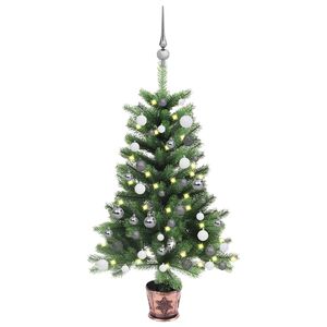 vidaXL &Aacute;rvore Natal artificial pr&eacute;-iluminada c/ bolas 65 cm verde