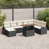 vidaXL Conjunto de Sof&aacute; de Jardim 9 pcs Preto Rattan Sint&eacute;tico