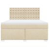 vidaXL Cama com molas/colch&atilde;o 180x200 cm tecido cor creme