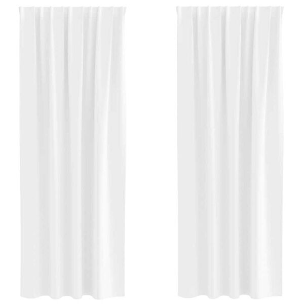 vidaXL Cortinas Blackout com Argolas 2 pcs Branco Puro 245 x 140 cm