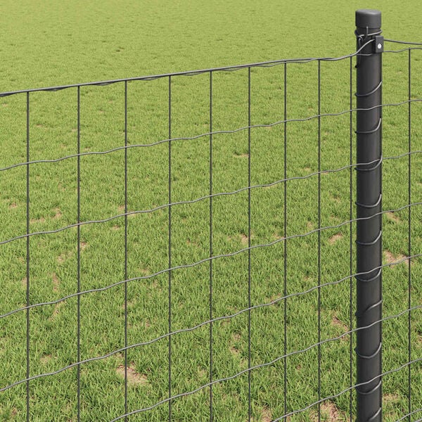 vidaXL Cerca Euro Cinzeto 1,2 x 25 m Ferro revestido de PVC