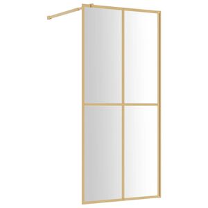 vidaXL Divisória de chuveiro 80x195 cm vidro transparente ESG dourado