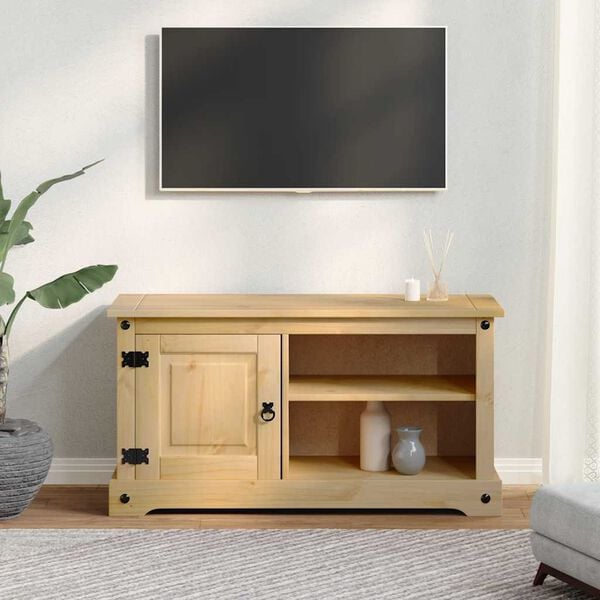 vidaXL M&oacute;vel de TV Corona 100x40x52 cm madeira de pinho maci&ccedil;a