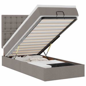 vidaXL Cama otomana com colch&atilde;o 90x200 cm tecido cinza