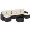 vidaXL 8 pcs conjunto sof&aacute;s de jardim com almofad&otilde;es vime PE preto