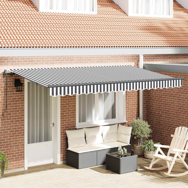 vidaXL Toldo Retr&aacute;til Antracite 400 x 200 cm tecido