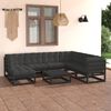 vidaXL 8 pcs conjunto lounge de jardim c/ almofadões pinho maciço