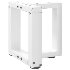 vidaXL P&eacute;s para mesa de centro em forma de T, 2 pe&ccedil;as, branco, 30x25x(30-31) cm, a&ccedil;o
