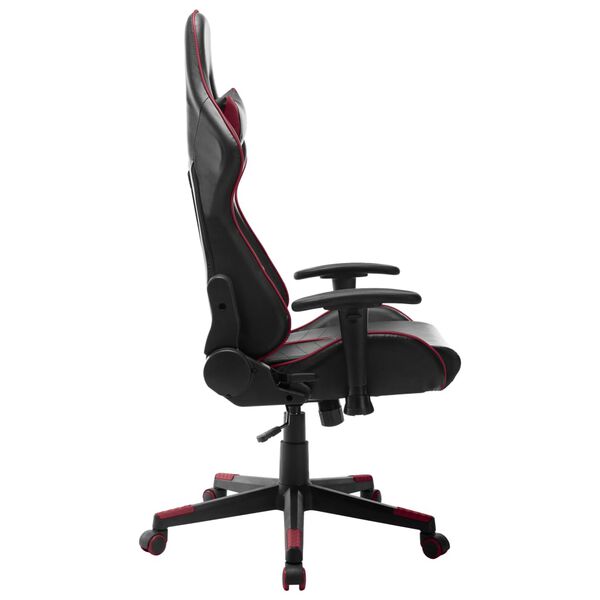 vidaXL Cadeira de gaming couro artificial preto e vermelho tinto